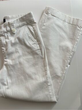 Talbots Wide Leg White Jeans Size 10 Stretch Denim